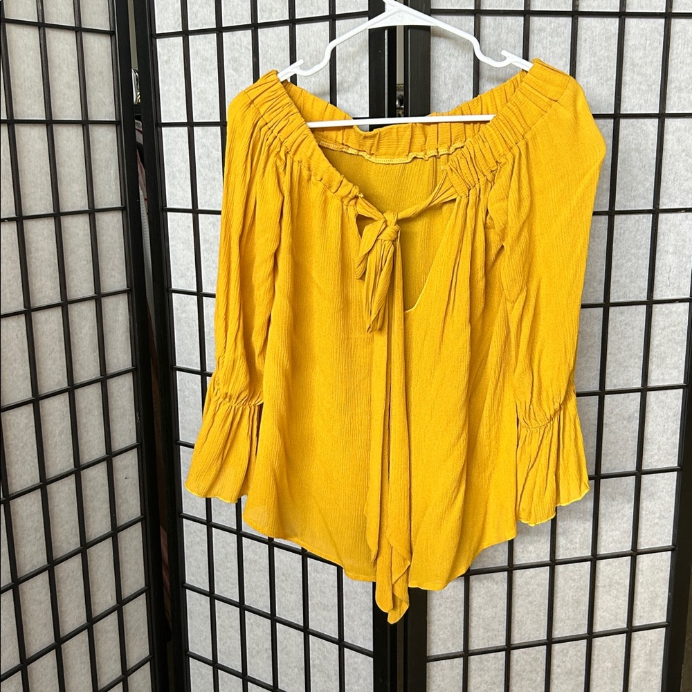 Yellow Off-Shoulder Blouse